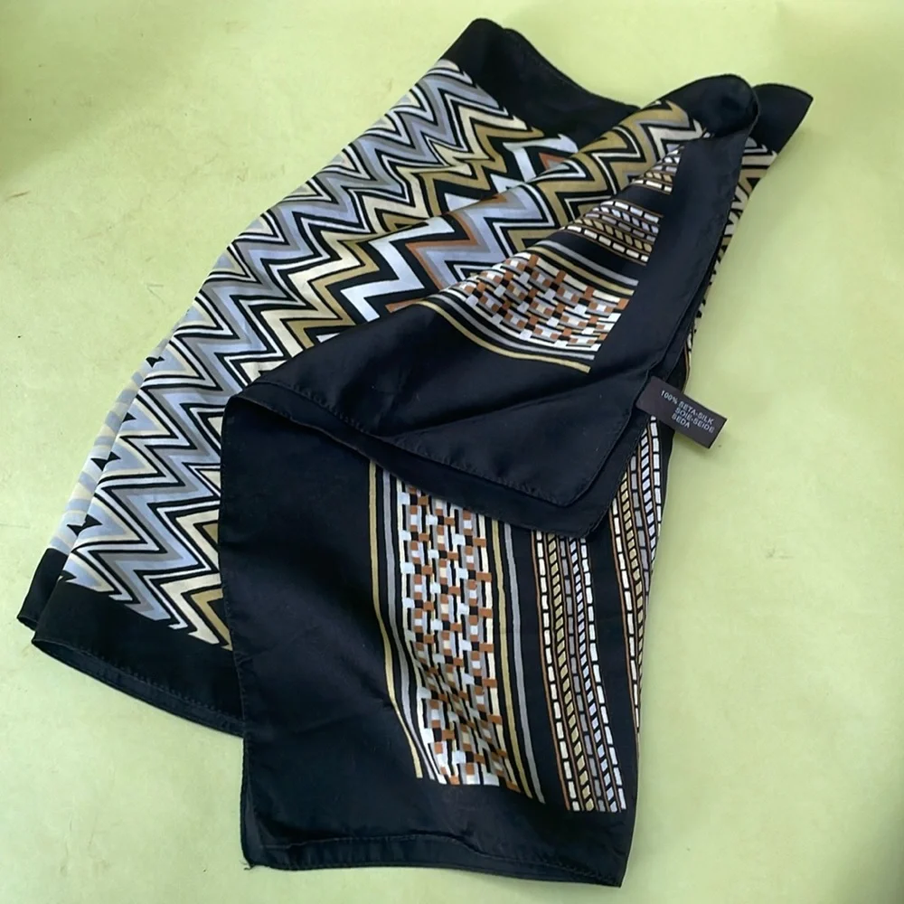 Vintage multicolored silk scarf